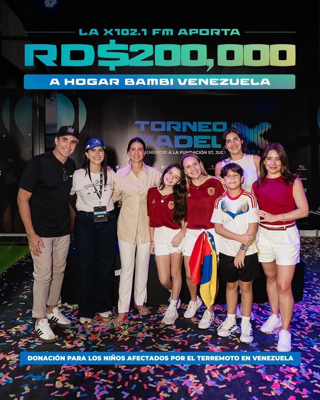 Entrega de RD$200,000 a Hogar Bambi Venezuela para niños afectados por el terremoto